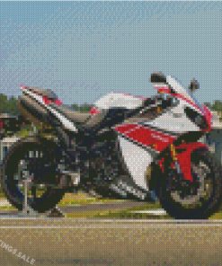 White And Red Yamaha YZF R1 Diamond Painting