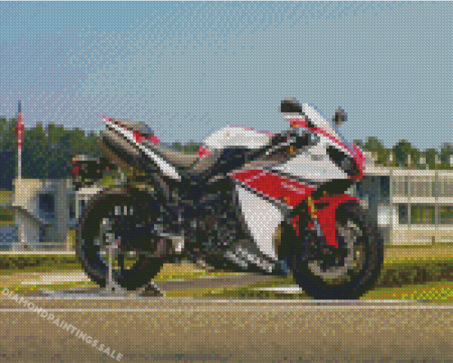 White And Red Yamaha YZF R1 Diamond Painting