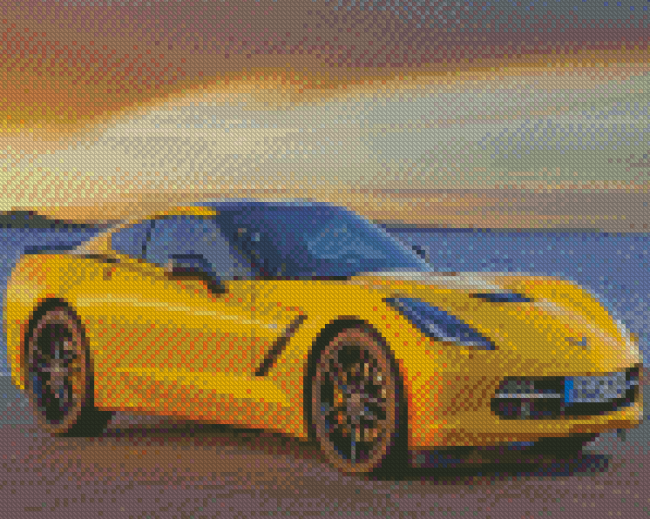 Yellow Corvette Diamond Painting