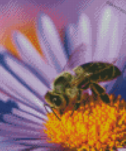 Aesthetic Bee On Purple Flower Diamond Painting