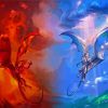 Aesthetic Dragon Fire And Water Diamond Painting