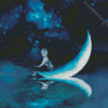 Aesthetic Moon And Boy Diamond Painting