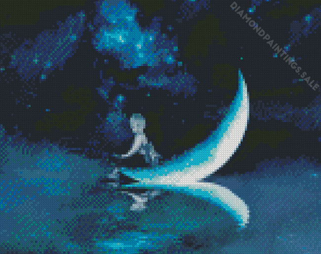 Aesthetic Moon And Boy Diamond Painting