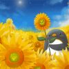 Aesthetic Penguin With Sunflower Diamond Painting