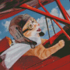 Aesthetic Pilot Cat Diamond Painting