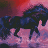 Aesthetic Purple Horse Diamond Painting