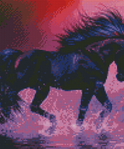 Aesthetic Purple Horse Diamond Painting