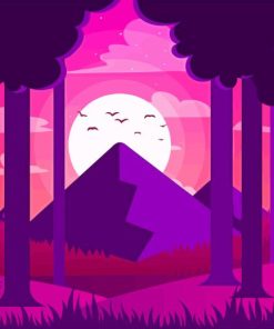 Aesthetic Purple Landscape Diamond Painting