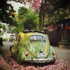 Aesthetic VW Beetle And Cherry Blossom Diamond Painting