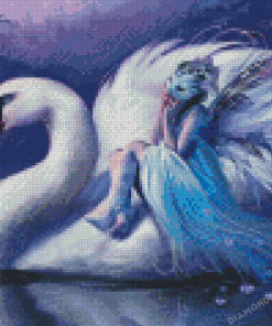 Aesthetic Woman Swan Diamond Painting