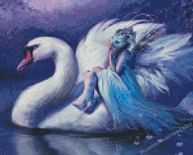 Aesthetic Woman Swan Diamond Painting