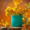 Aesthetic Yellow Flower Vase Diamond Painting