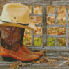 Aesthetic Cowboy Hat And Boots Diamond Painting