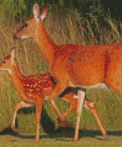 Aesthetic Doe And Fawn Diamond Painting