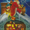 Aesthetic Santa Giving Gifts To Kids Diamond Painting
