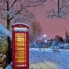Aesthetic Telephone Box In Snow Diamond Painting