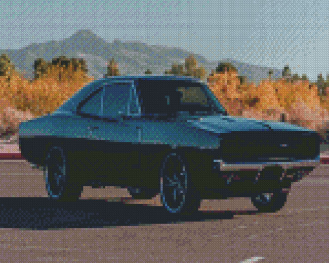 Black Classic Dodge Diamond Painting