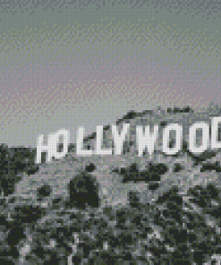 Black And White Hollywood Sign Diamond Painting