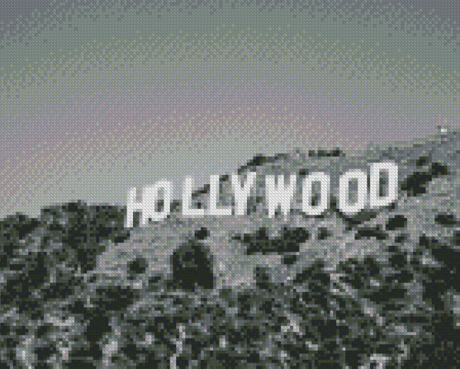 Black And White Hollywood Sign Diamond Painting