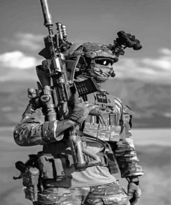 Black And White Navy SEAL Diamond Painting