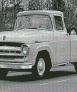 Black And White Old Ford Truck Diamond Painting