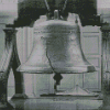 Black And White Liberty Bell Diamond Painting