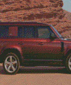 Brown Land Rover Defender Car Diamond Painting