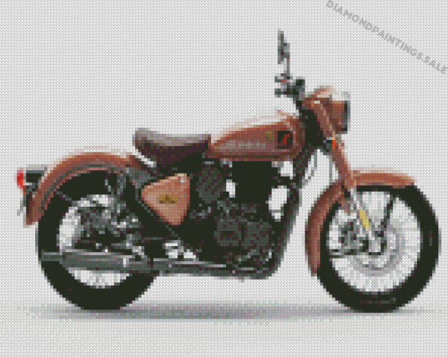 Brown Royal Enfield Bullet Diamond Painting