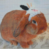 Brown Rabbit With Hat Diamond Painting