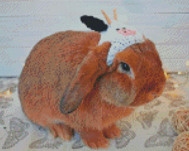 Brown Rabbit With Hat Diamond Painting