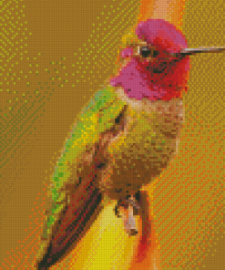 Carnival Green And Pink Bird Diamond Painting