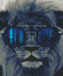 Cool Lion With Glasses Diamond Painting