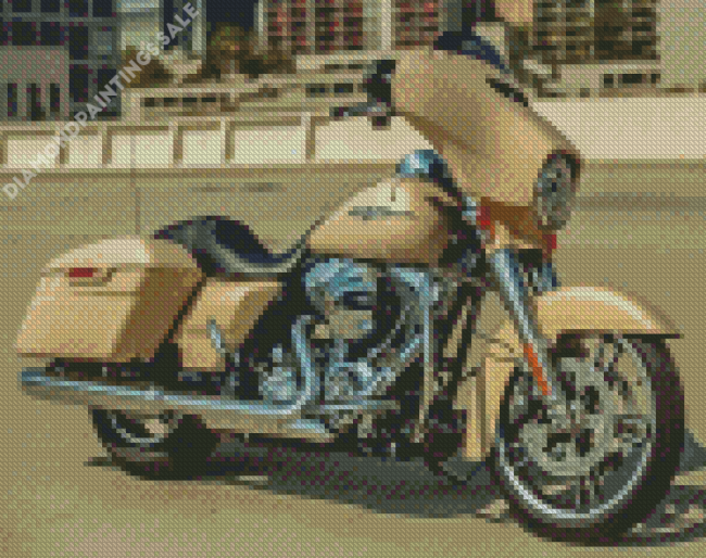 Cream Beige Harley Davidson Street Glide Diamond Painting