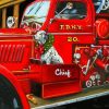 Dalmatian And Fire Truck Diamond Painting