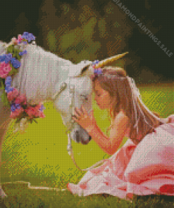 Girl With Unicorn Diamond Painting