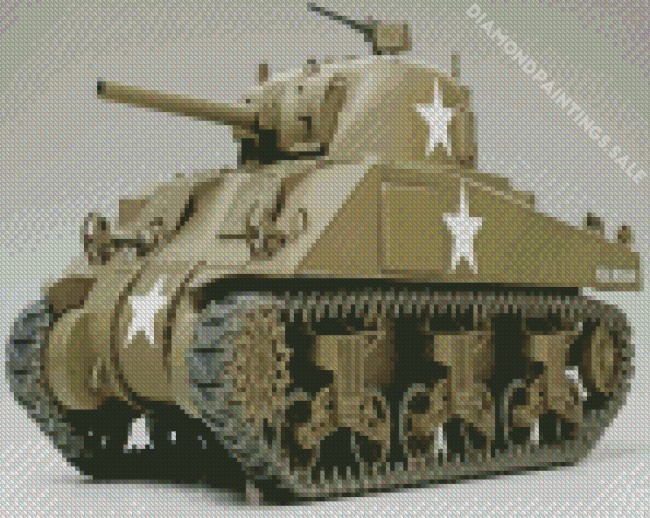 Military Sherman Tank Diamond Painting