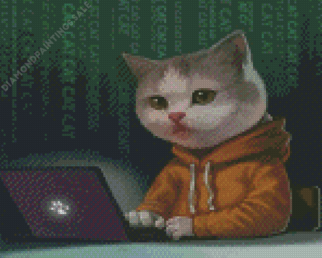 Programmer Cat Diamond Painting
