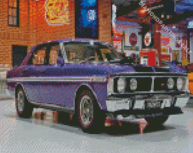 Purple XY Ford Car Diamond Painting