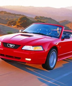 Aesthetic 2000 Red Ford Mustang Diamond Painting