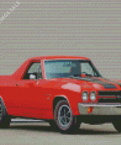 Red 1966 Chevrolet El Camino Diamond Painting