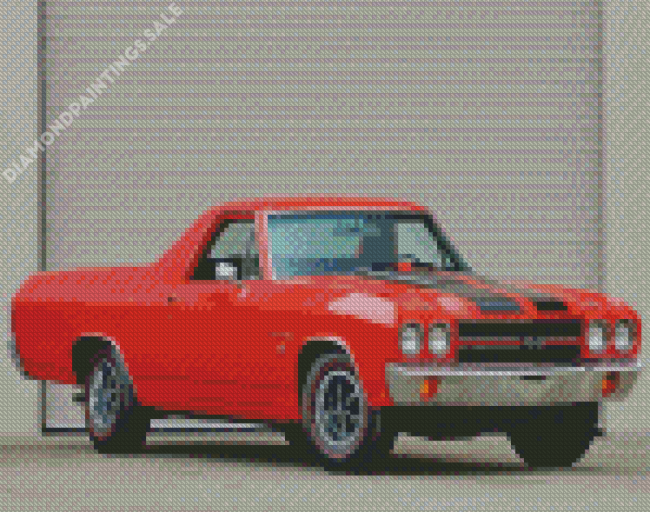 Red 1966 Chevrolet El Camino Diamond Painting