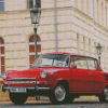 Red Skoda Vintage Car Diamond Painting