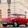 Red Skoda Vintage Car Diamond Painting