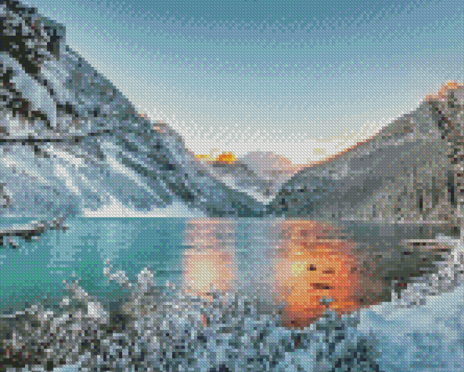 Snowy Lake Louise Canada Diamond Painting