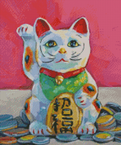 Waving Cat Art Diamond Painting