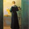 A Young Woman Arranging Flowers Ancher Art Diamond Painting
