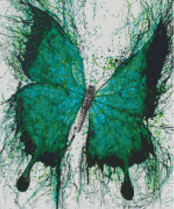 Abstract Blue And Green Butterfly Diamond Paintings