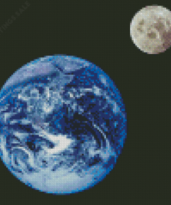 Aesthetic Earth And Moon Diamond Paintings