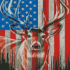 American Deer With Flag Diamond Paintings