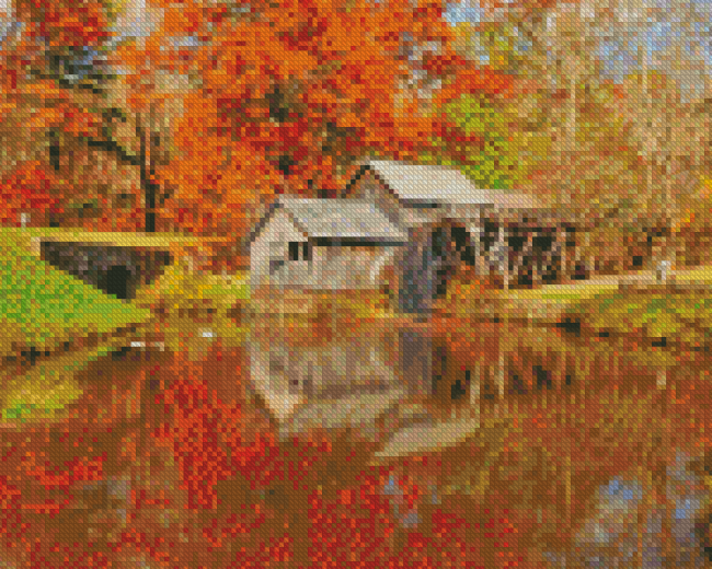 Aesthetic Autumn Blue Ridge Mill Diamond Paintings